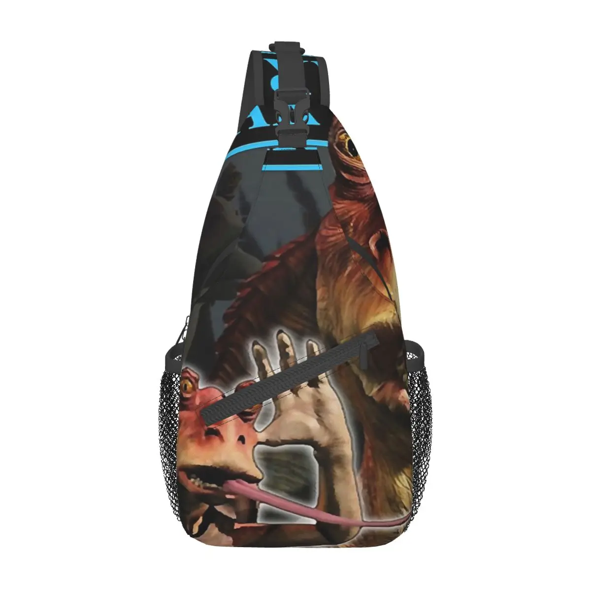 

Retro Jar Jar Binks Graphic Chest Bag Fashionable With Zipper Mesh Bag School Nice gift Customizable
