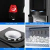 1 Water Dispenser with Built-in Ice Maker, Top Loading Water Cooler Dispenser for 3-5 Gallon Bottle with a Scoop, 3 Temps, Child 6