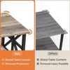 Farmhouse Style Center with Storage Shelf 39 Inch Space Saving Easy Assembly Gray Wash, Café Tables 4