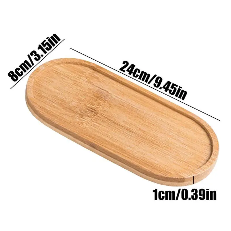 Wooden Soap Dispenser Tray Simple Elegant Design Vanity Countertop Bottles Organizer Holder Candles Jewelry Storage Tray
