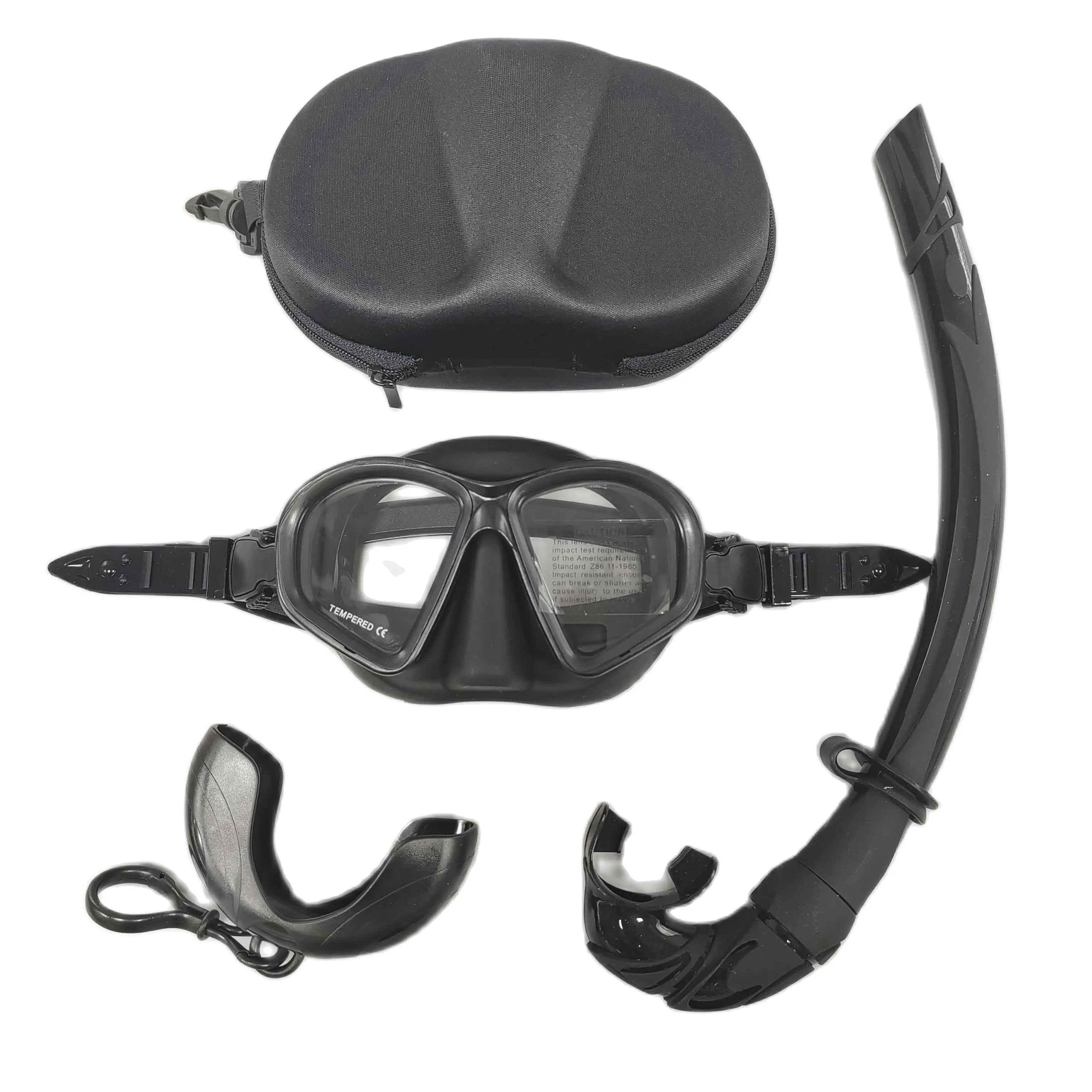 QYQ Snorkeling mask Swimming training Environmentally friendly silica gel ventilation tube Dinving mask set