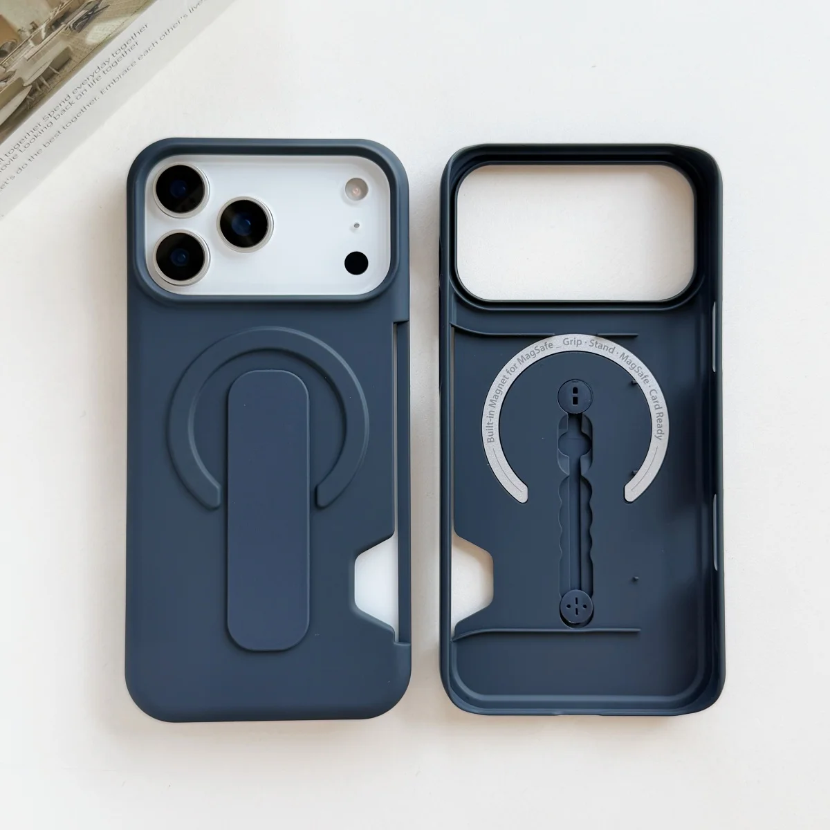 Luxury Magnetic Wallet Stand with Matte Frameless Design