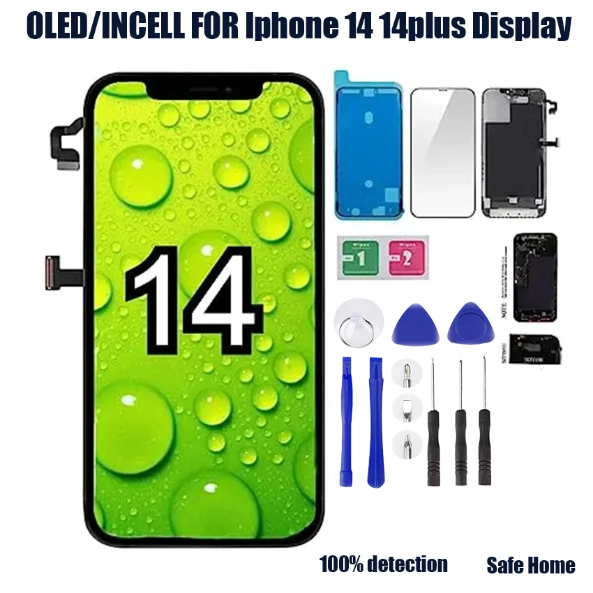 IPhone 14 Back Glass Replacement Kit – Includes Wireless Charging Coil, Camera Frame, Tools, White