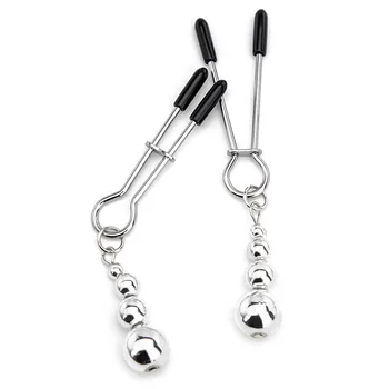 Metal Nipple Clamps clips ring bell torture slave BDSM breast Bondage restraint Sex Toy For Women Couple play Game 3
