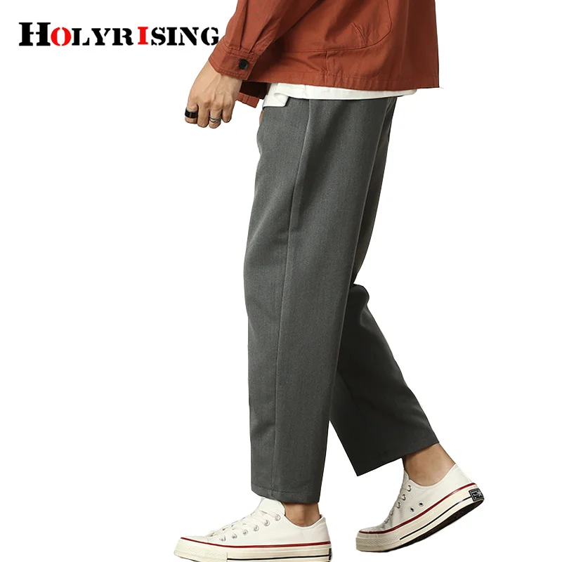 Holyrising Men Pants Leisure Pantalon Homme Comfortable Trousers Stretch Black Gray Male Suit High Quality S-2XL 19178-5