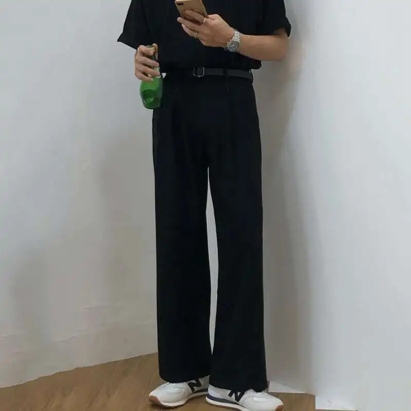 Men's Wide Leg Casual Pants Fashion All-match Straight Trousers Loose Vintage Male Trousers 9Y1937