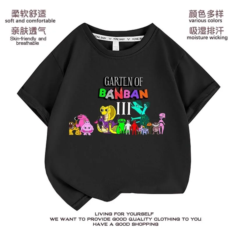 

Garten of Banban Children's Short-sleeved T-shirt Doll Monster Clothes Class Kindergarten Summer Cotton Top