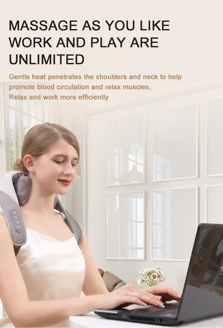 Wireless Power Neck and Shoulder Massager with Heat by Morelax Demo &  Review 