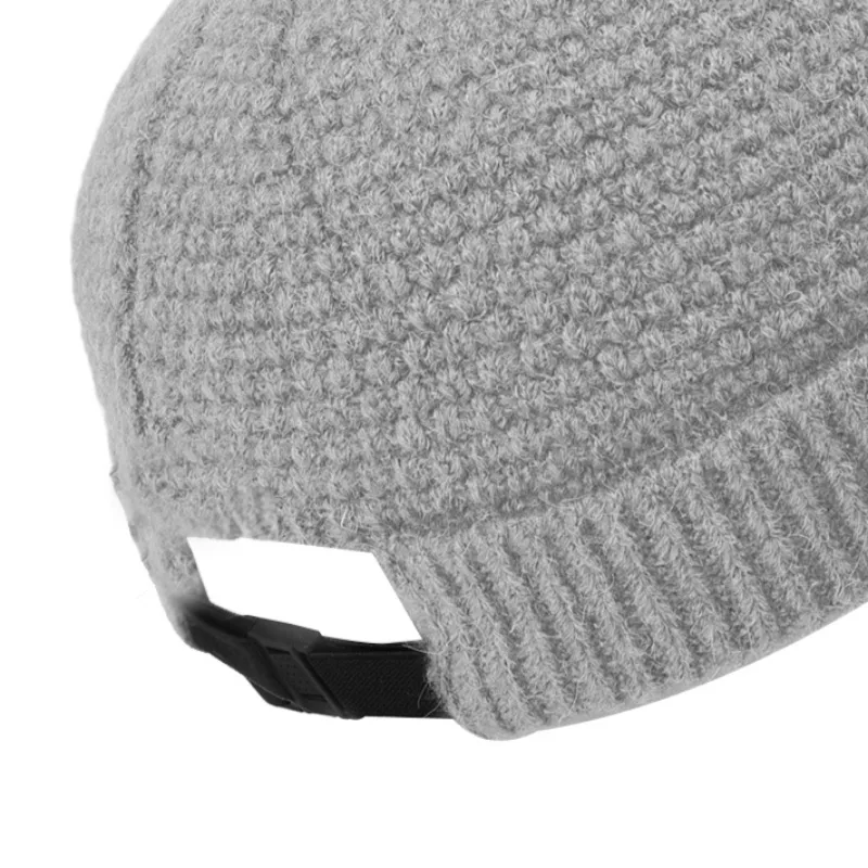Solid Warm Knitted Hat Autumn Winter Comfortable Thermal Woolen Hat Adjust Head Circumference Knit Cap Outdoor Beanies Skullies