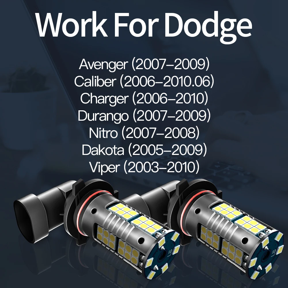 2pcs H10 9145 Canbus No Error LED Ȱ Blub Lamp Dodge Avenger Caliber  Durango Nitro Dakota Viper 2003-2010