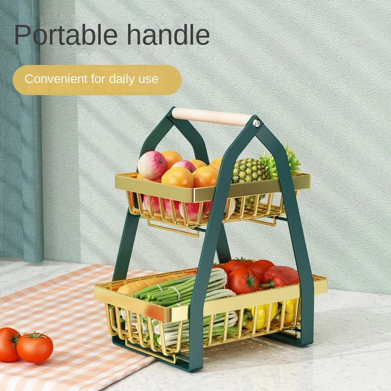 

Fruit Basket Organizer Wire Basket Stand for Storing Vegetables Bread Rack Organization Kitchen Storage Baskets Accessories