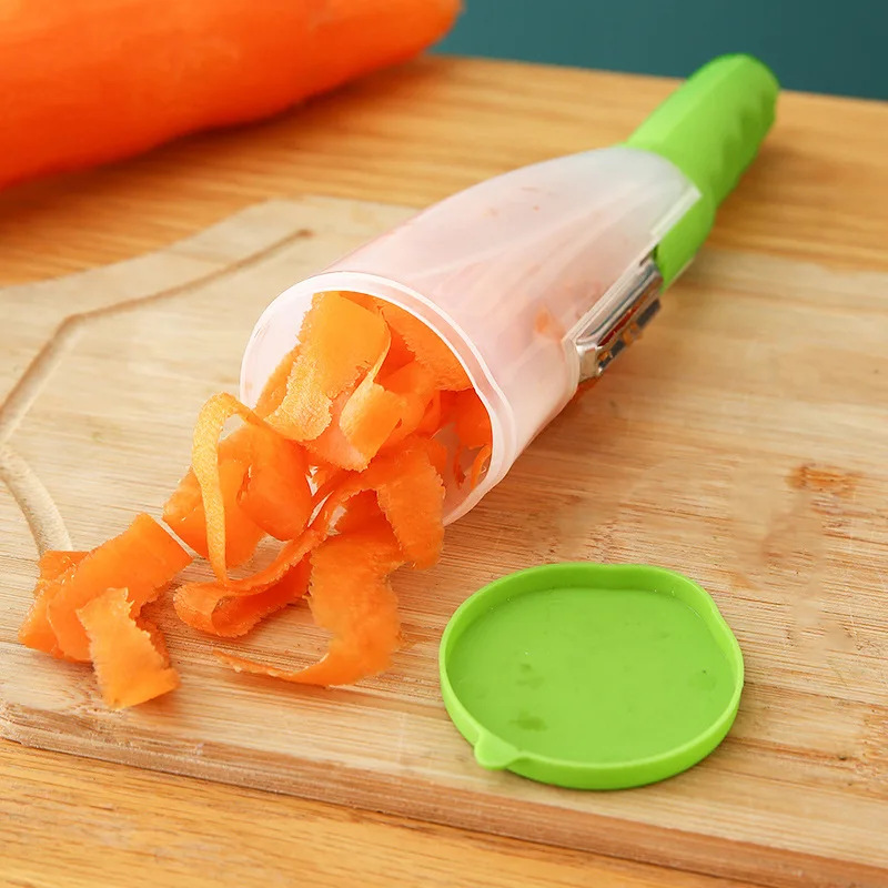 Fruit Vegetable Peeler With Storage Cup Cylinder scraper With