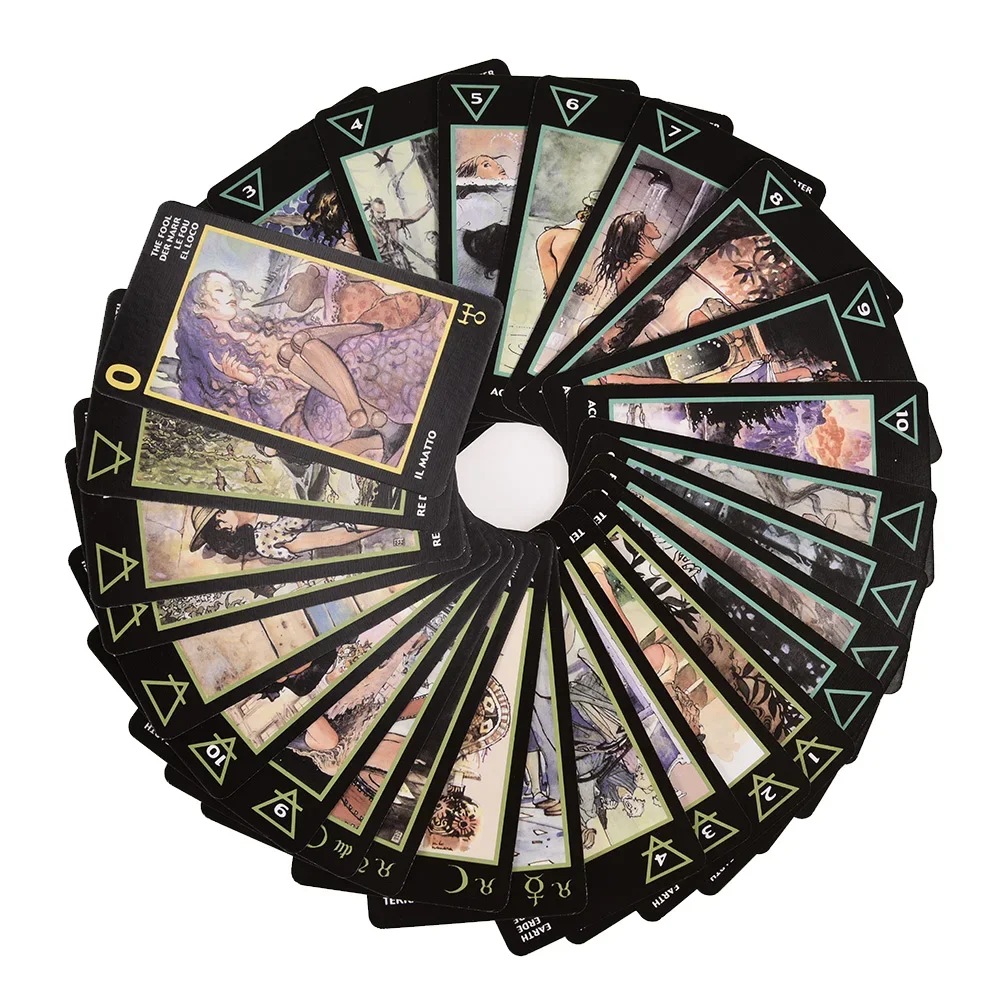 Manara Tarot Cards - 78-Card Deck with PDF Guidebook for Personal Divination and Entertainment