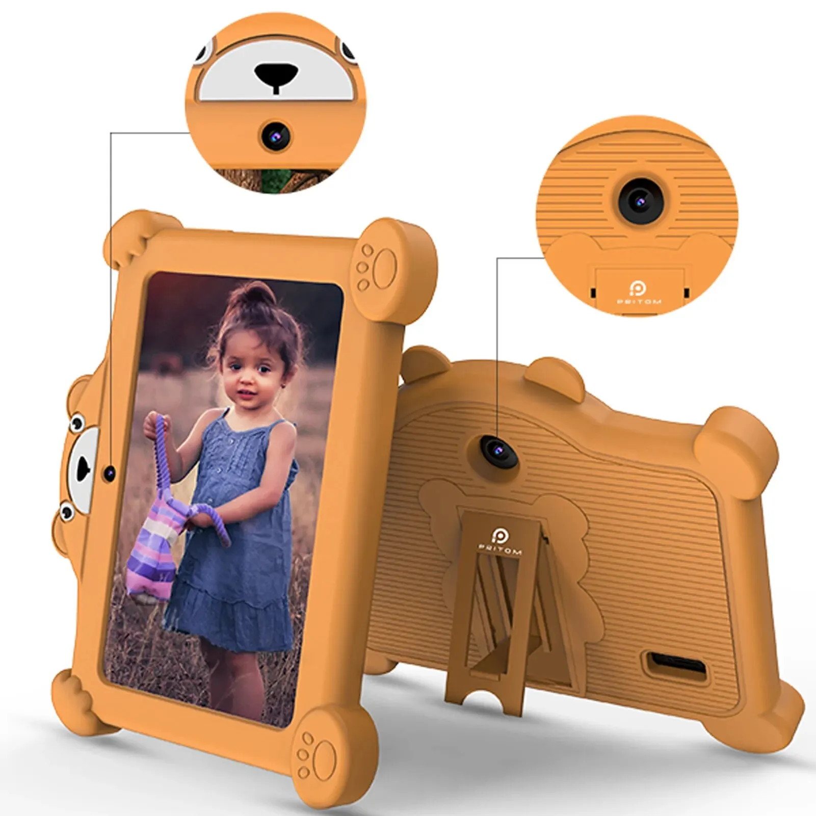 PRITOM 7 Inch Toddler Tablet for Kids Android 11 2GB RAM 32 GB ROM Children Software Installed Compatible Gaming Controller 6