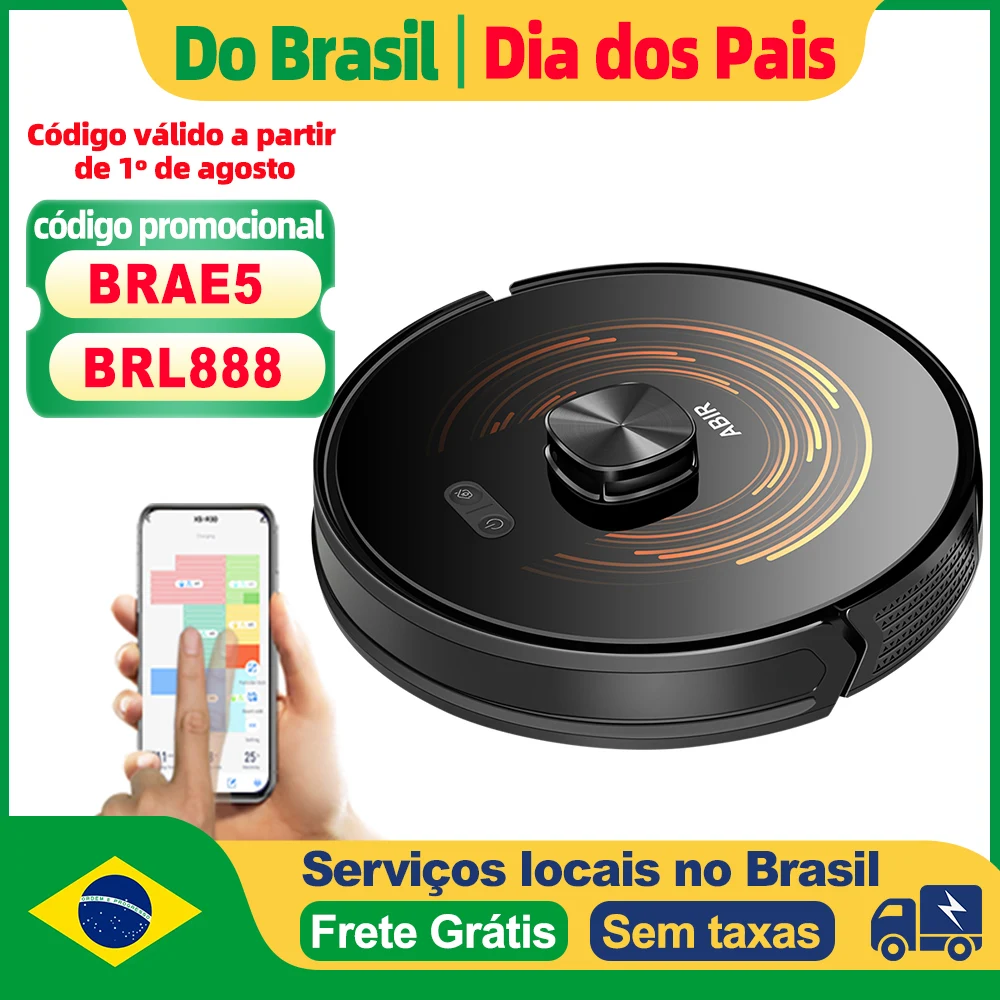 (Código: BRL888)Aspirador Robô ABIR X9, Navegação a Laser, Sucção 6500Pa, Mapeamento Multiníveis, Lâmpada UV Dupla, Controle Inteligente de Áreas, Tecnologia Auto Carpet Boost, Versão Atualizada do X8,Bivolt