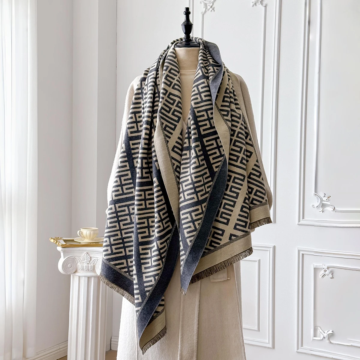 Winter Warm Cashmere Scarf for Women Luxury Pashmina Blanket Thick Shawl Wrap Neckerchief Fashion Bufanda Echarpe Poncho 2025