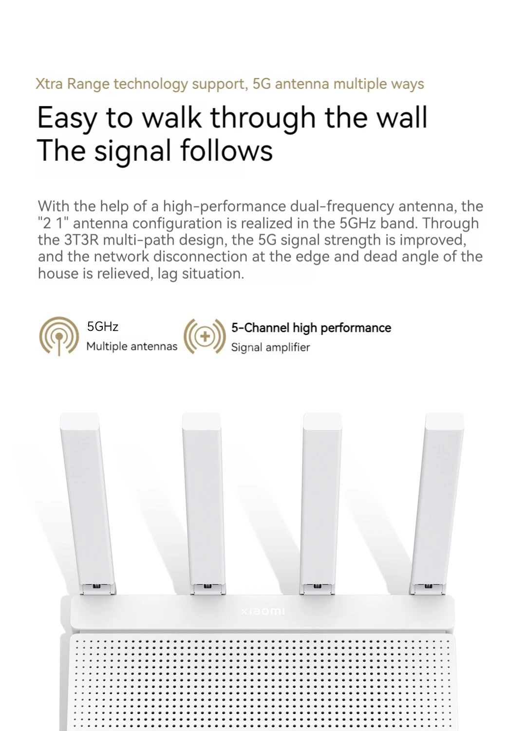 Xiaomi Router AX3000T 2.4G 5G Mesh Technology WiFi 6 Efficient Wall ...