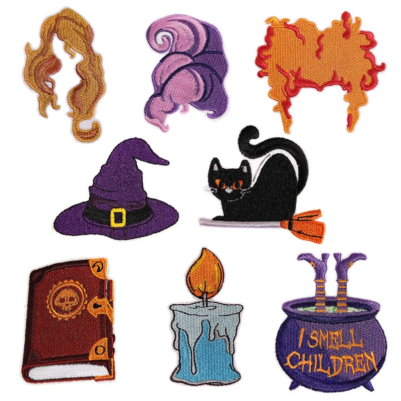 

Carnival Witch Magic, популярные аксессуары для одежды с вышитым логотипом, патчи для одежды, Сумка с утюгом, одежда для детей, сделай сам