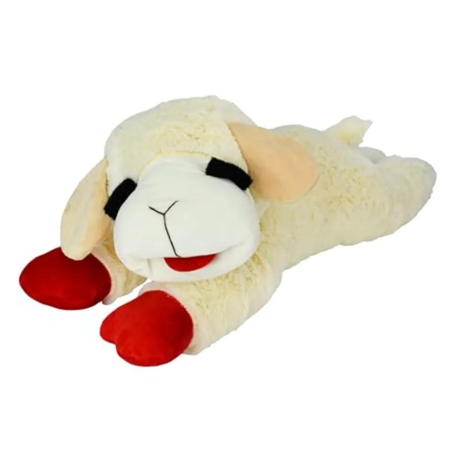 Soft Lamb Chop Plush Dog Toy Squeaky Cuddly Stuffed Animal