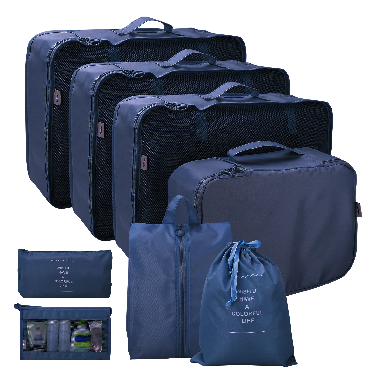 Travel Packing Cubes Set - Waterproof Luggage Organiser Bags