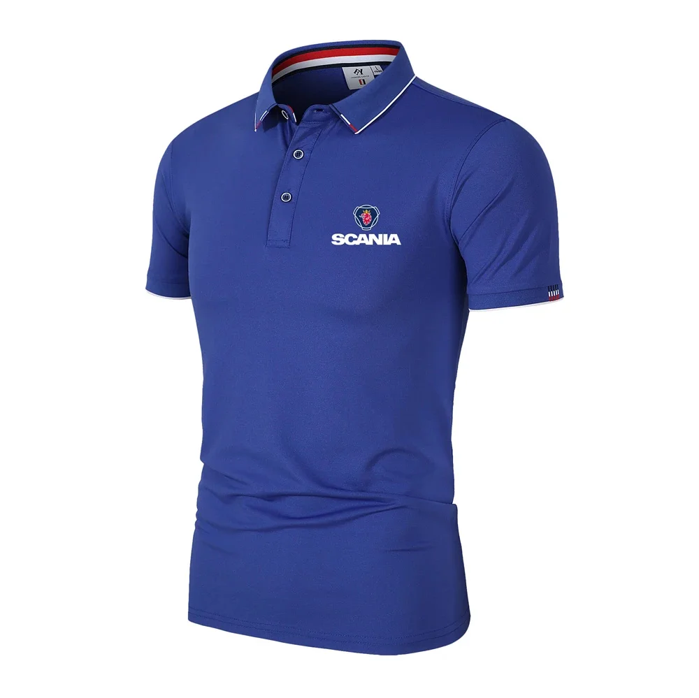 Summer Truck Polo Shirt Men's Hot Selling Golf T-shirt Street Fashion Business Solid Color Slim Fit Tennis T-shirt