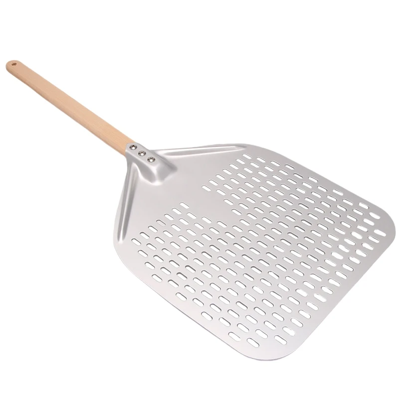 

Perforated Pizza Peel,Professional Anodized Aluminum Pizza Peels, Rectangular Pizza Turning Spatula With Detachable