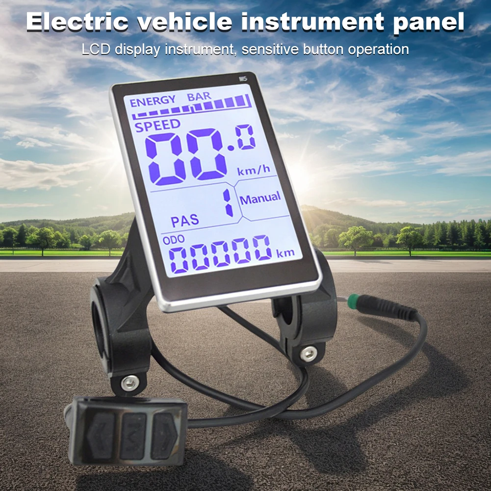 Waterproof ABS Electric Bike LCD Display Screen for Mountain E Scooters