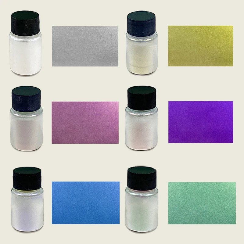 10g/Bottle 6 Color Pearlescent Aurora Chrome Nail Powder Iridescent Shell Powders Holographic Mirror Effect Nail Pigment Dust 2