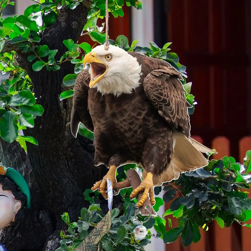 Bird Repellent Fake Waterproof Scare Devices Decoration Wind Chime Owl Scarecrow