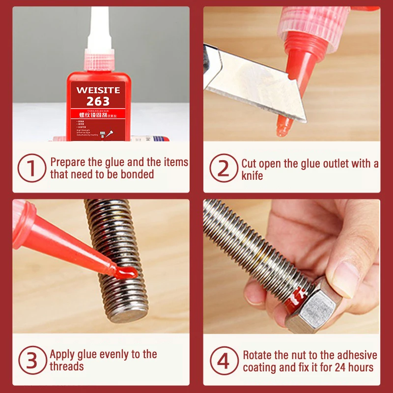 Screw Glue 243 Anti Loosening Fastener Anaerobic Glue 271 Thread Lock Sliding Wire Seal Low Strength High-temperature Resistant