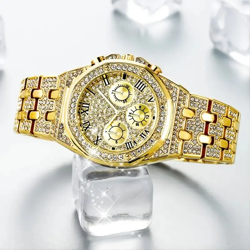 Women Watches Diamond Gold Rhinestone Bracelet