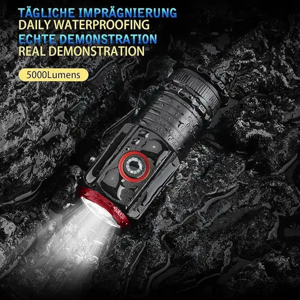 

Portable Three-eyed Mini Flash Super Power Flashlight Multifunctional Longrange LED Strong Light Flashlight For Outdoor