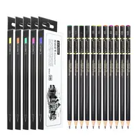 12 pcs/set Professional Sketch Drawing Pencil Set 4H 2H H HB 2B 4B 6B 8B 10B 12B 14B Painting Pencils Stationery Art Supplies 6