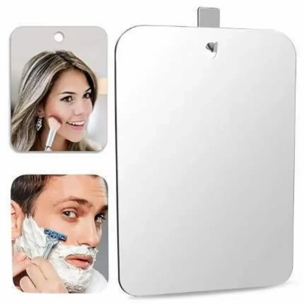 1pc Acrylic Mirror With Wall Suction Shower Mirror For Man Shaving Women Makeup Portable Travel Bathroom Accessories 6