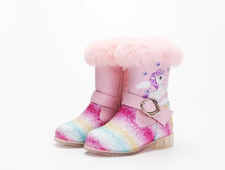 Unicorn Rainbow Sequin Glitter Boots