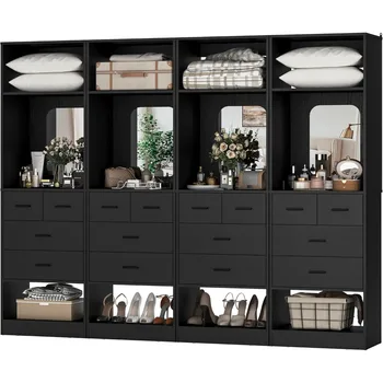 8FT Sturdy Closet Organizer with Storage Shelves and Drawers 1