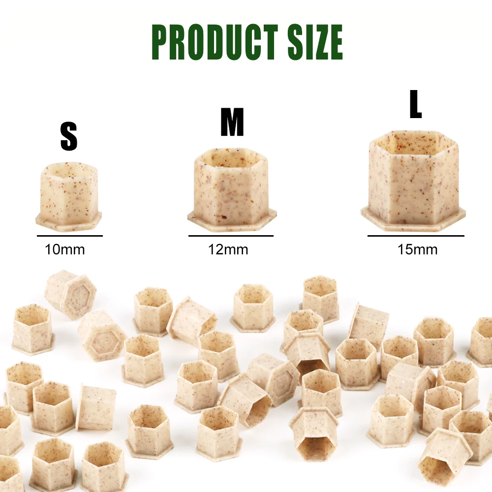 Eco-Friendly Biodegradable Tattoo Ink Cups with Base - 200pcs (Small/Medium/Large)