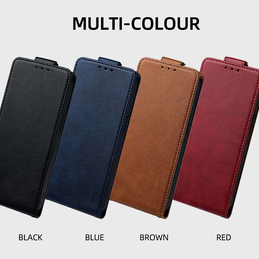 Deluxe Leather Magnetic Flip Wallet Phone Case with Lanyard
