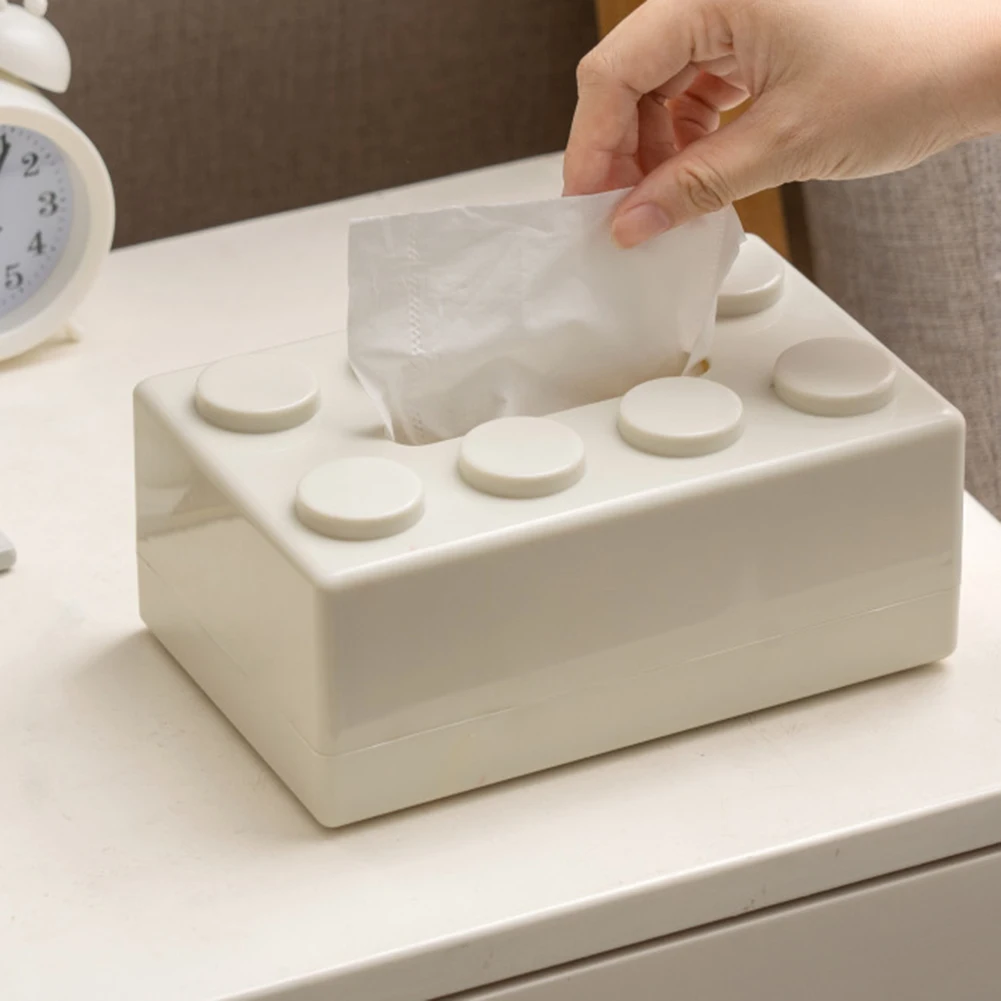 Creative Building Block Tissue Box Cover Facial Tissue Dispenser Tissue Container for Livingroom Bedroom Bathroom Home Office 3