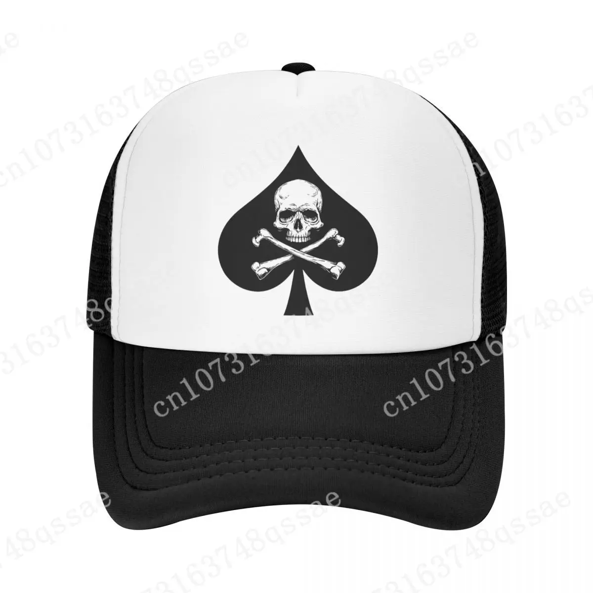 

Fashion Unisex Ace Of Spades Skull Bones Poker Trucker Hat Adult Adjustable Baseball Cap Women Men Sports