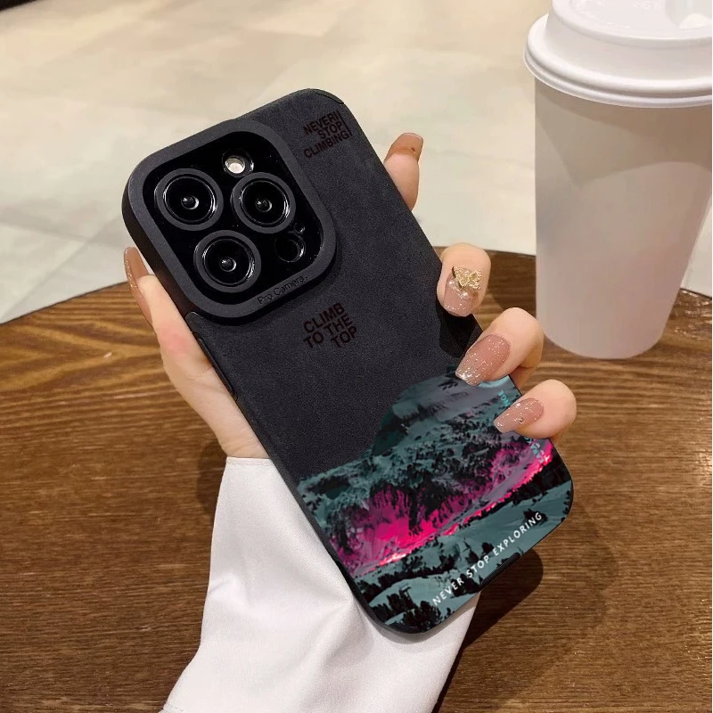 Pink Purple Mountain Climb Top Phone Protective Cover