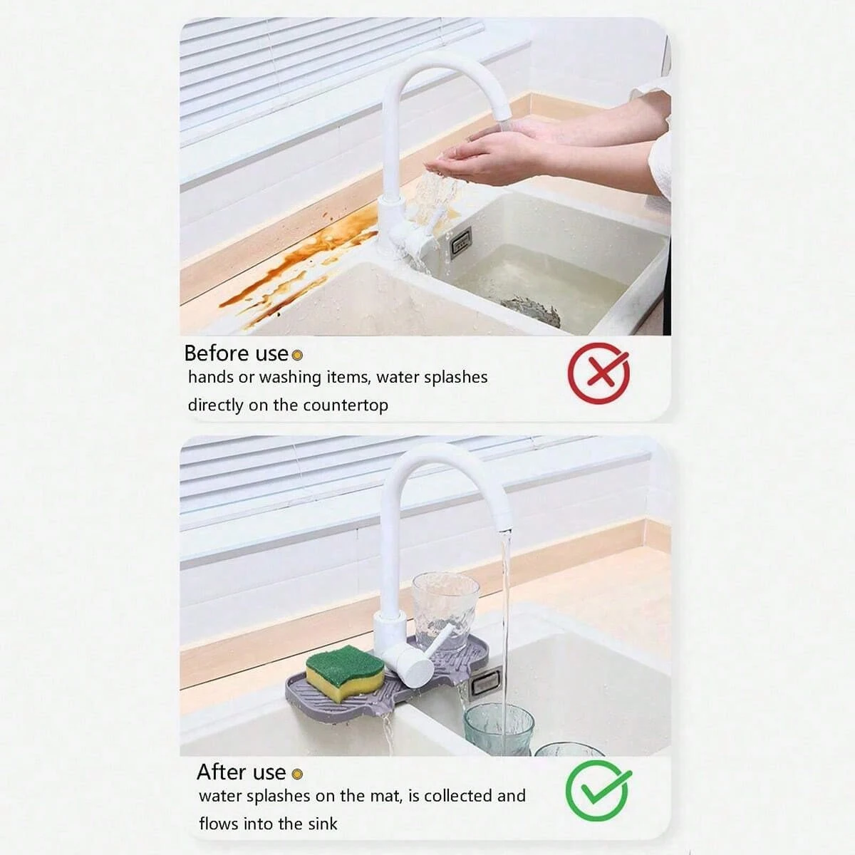 Faucet Splash Pad Silicone Sink Protector for MultipurposeKit