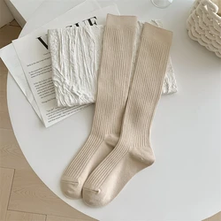 Vintage Style Women's Knee - High Socks - Soft and Warm Autumn Casuals - One Size (Beige)