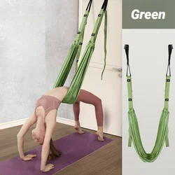 Adjustable Aerial Yoga Strap for Women - Hanging Hammock Stretch and Leg Splits Trainer Fitness Belt (Green)