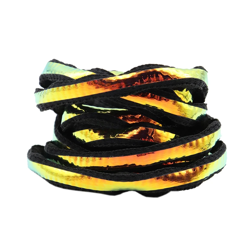 Weiou Creative Personality Shoelaces 0.8 Diameter Laser Tape With Semi-curcular Shoestring Atractive Men Ladies Sneakers Canvas