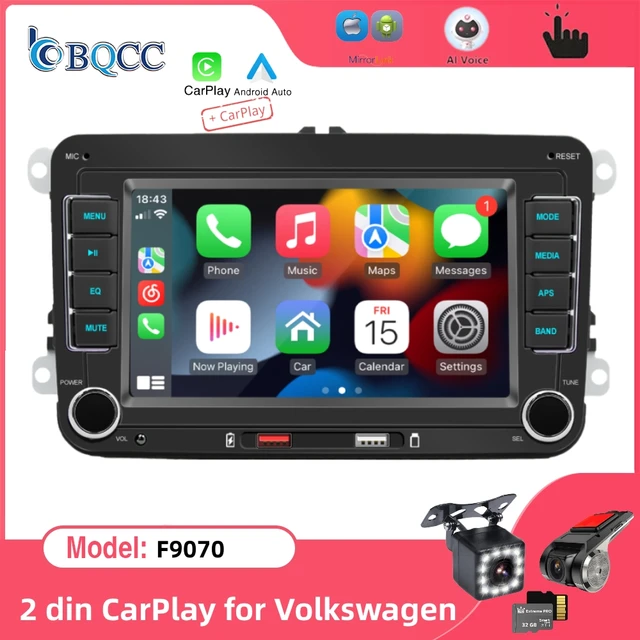 iFreGo 7 Autoradio mit Bluetooth Für Volkswagen, Skoda und Seat, DVD CD, GPS  Navigation,2 Din 7 Farben Radio FM/AM/RDS Radio USB SD Touchscreen Radio  Für Lenkradsteuerung,Rückfahrkamera,Autolink: : Elektronik & Foto