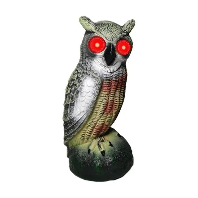 

Рогатая Сова, пугалка с голосовым управлением, сова со светящимися глазами, страшный звук, искусственная сова, пугалки, Сова, статуя для хранения растений и деревьев