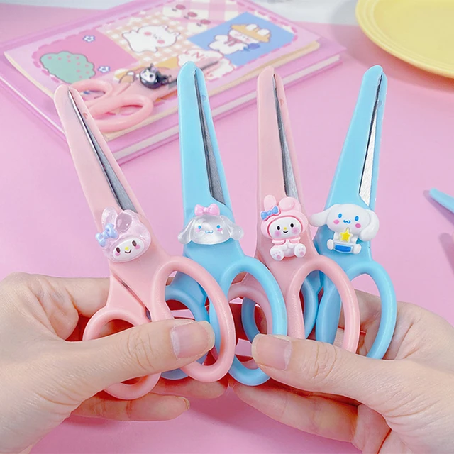 Cartoon Mini Portable Scissors with Protective Cover Kids Student