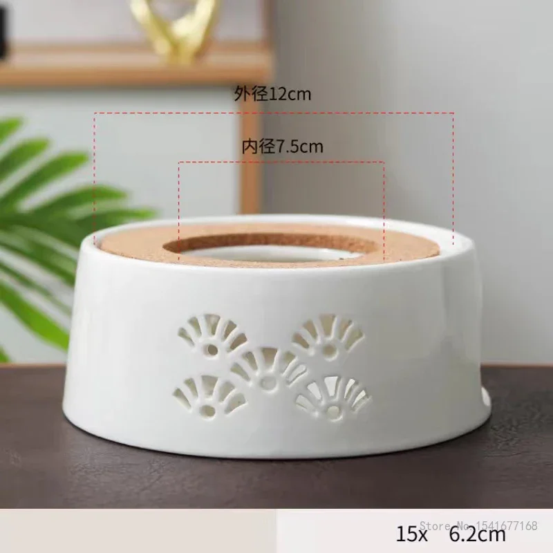 Ceramic Teapot Warmer Holder Base Tea Warmer Insulation Coffee Water Warmer Candle Heating Base Holder, Teaware Accessories, 1Pc