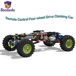 4Wd Off-Road Technical Electric Remote Control Climbing RC Car Model Engine Motor Moc Differential Gear Building Block Toy